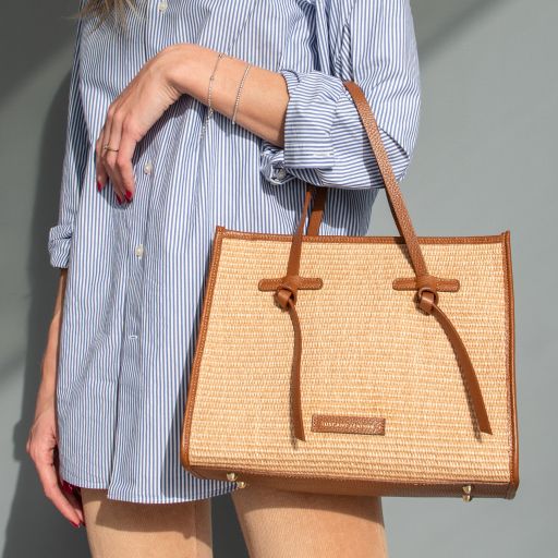 Frame - Straw effect shoulder bag