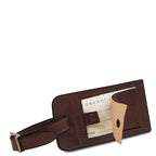 Matte leather luggage tag