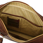 Urbino - Leather laptop briefcase with front pocket