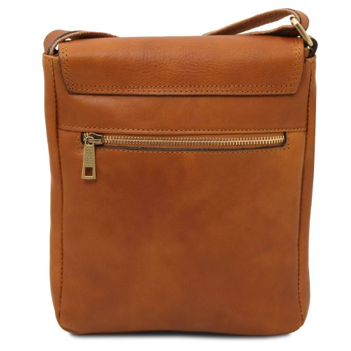John - Leather crossbody bag for men with front zip