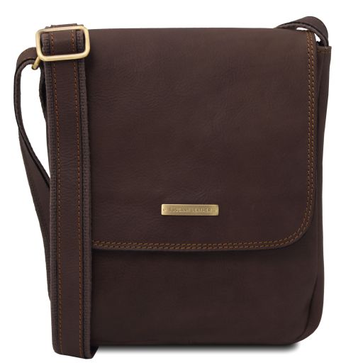 John - Sac en cuir pour homme avec zip frontal
