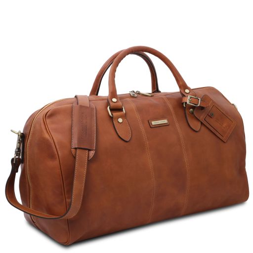 Lisbona - Travel leather duffle bag - Large size