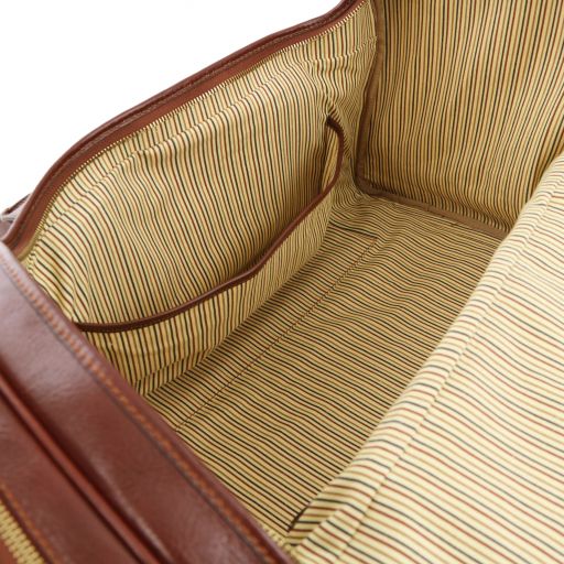TL Voyager - Sac de voyage en cuir avec poches aux côtés