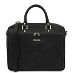 Pisa - Leather laptop briefcase with front pocket