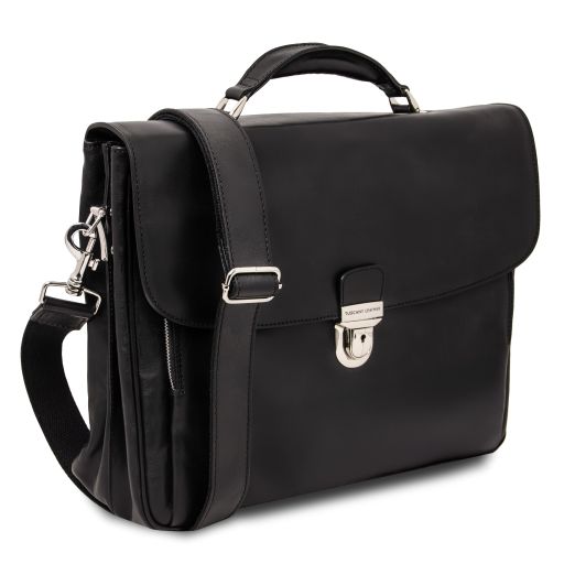 Alessandria - Leather multi compartment TL SMART laptop briefcase