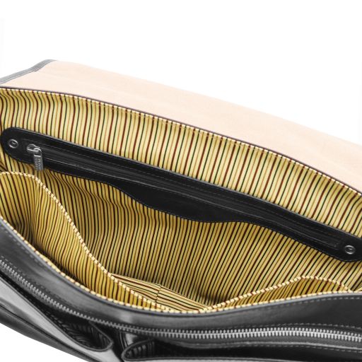 Mantova - Cartable multi compartiments en cuir avec rabat