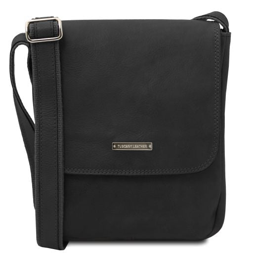 John - Leather crossbody bag for men with front zip Main image