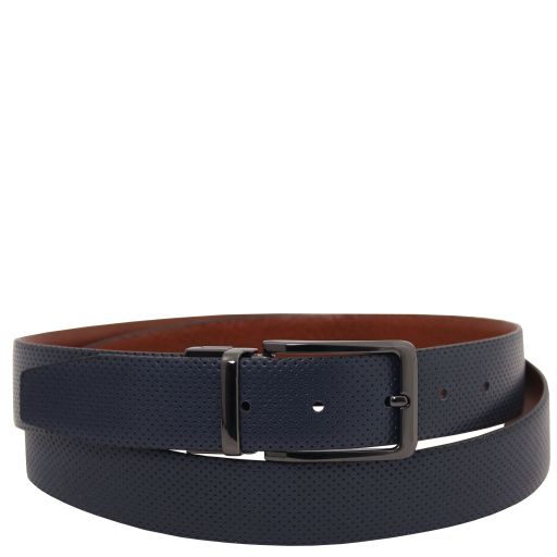 Ceinture élégante réversible 35mm en cuir lisse Main image