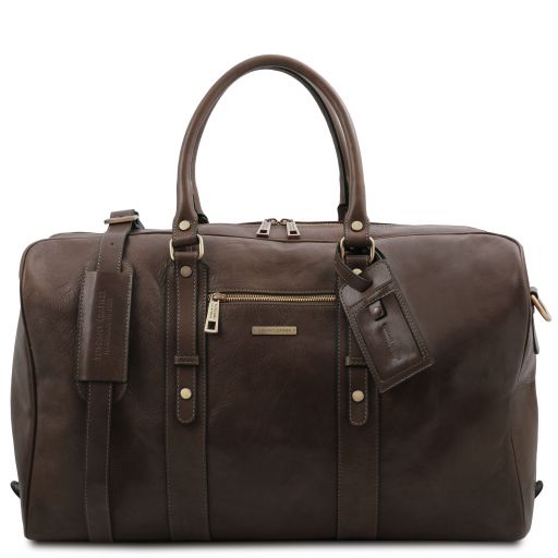 TL Voyager - Leather travel bag with front pocket