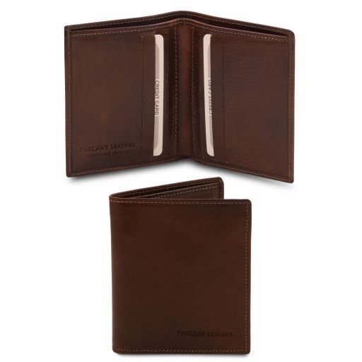 Elégant portefeuille en cuir pour homme 2 volets