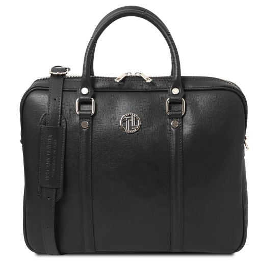 Prato - Elégante serviette pour portable en cuir Saffiano