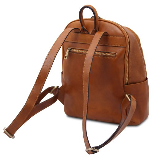 Canberra - 2 Compartments leather backpack