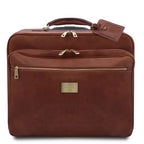 Varsavia - Pilot case en cuir avec deux roulettes