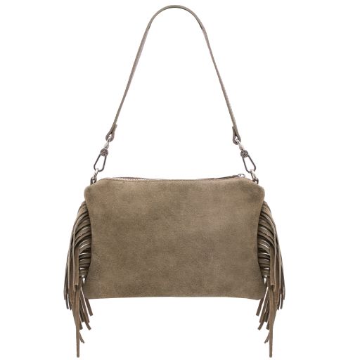 Nomade - Suede leather fringe clutch