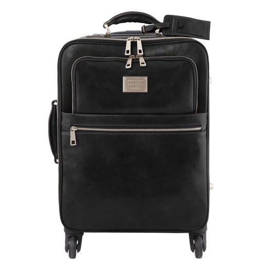 TL Voyager - Valise verticale en cuir avec 4 roulettes