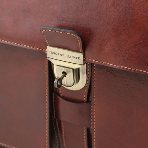 Assisi - Cartable en cuir avec 3 compartiments