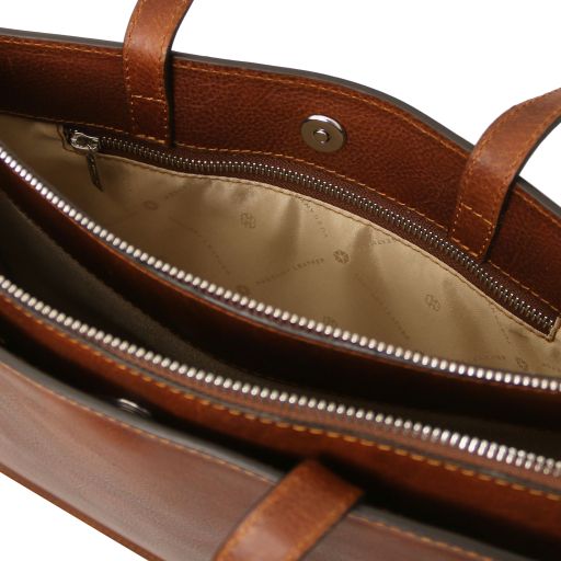 Palermo - Leather briefcase 3 compartments for women