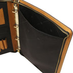 Cesare - Leather document case with handle and ring binder