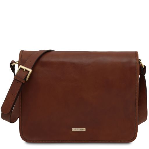 TL Messenger - Two compartments leather shoulder bag - Large size Main image