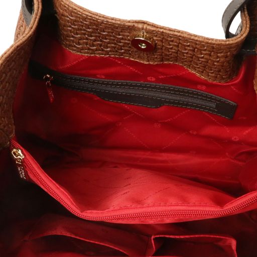 TL KeyLuck - Sac shopping en cuir imprimé tressé