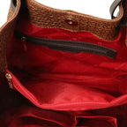 TL KeyLuck - Sac shopping en cuir imprimé tressé