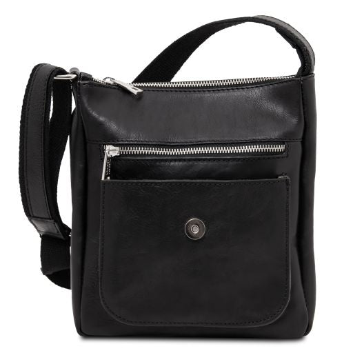 Jimmy - Leather crossbody bag for men with front pocket