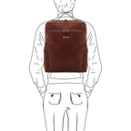 Bangkok - Leather laptop backpack - Large size