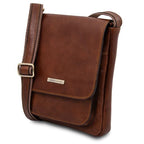 Jimmy - Leather crossbody bag for men with front pocket