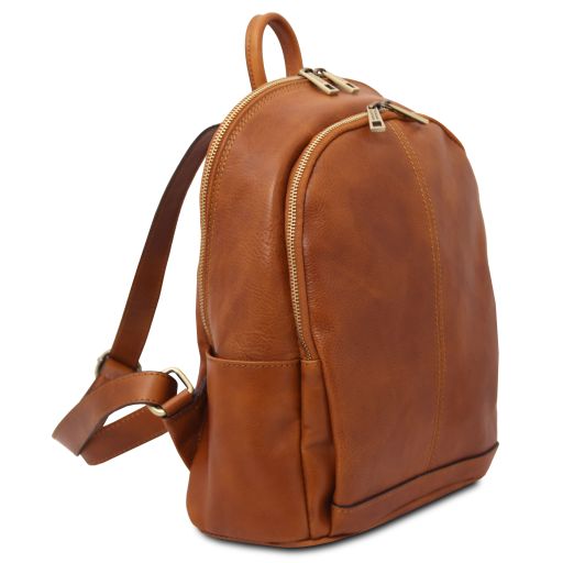 Canberra - 2 Compartments leather backpack