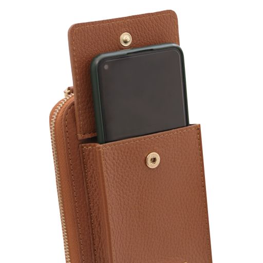 TL Bag - Portefeuille/supporte pour téléphone en cuir avec bandoulière