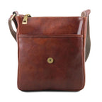 John - Leather crossbody bag for men with front zip