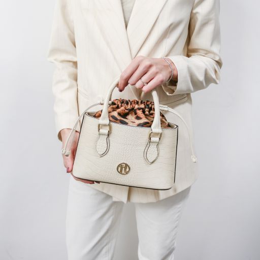 Croque - Croc print leather handbag