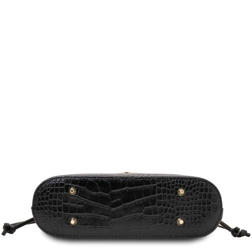 Croque - Croc print leather handbag