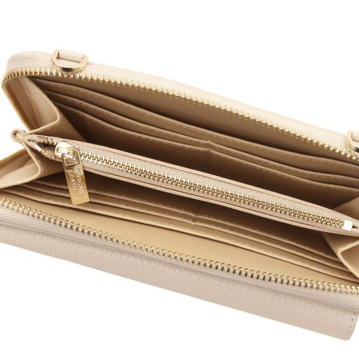 Urania - Portefeuille/supporte pour téléphone en cuir avec bandoulière