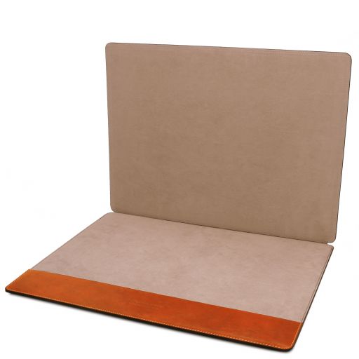 Leather desk pad with inner compartment