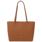 Dedalo - Sac shopping en cuir imprimé tressé