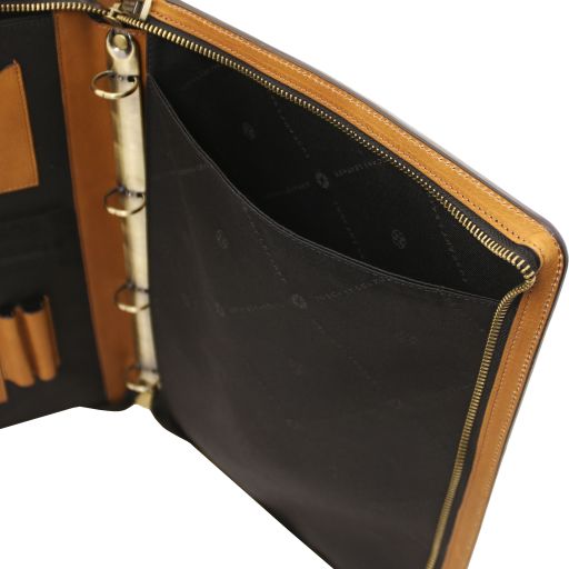 Augusto - Leather document case with ring binder