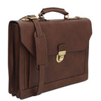 Cremona - Leather briefcase 3 compartments
