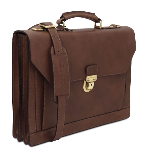 Cremona - Leather briefcase 3 compartments