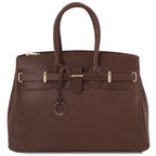 TL Bag - Leather handbag with golden hardware