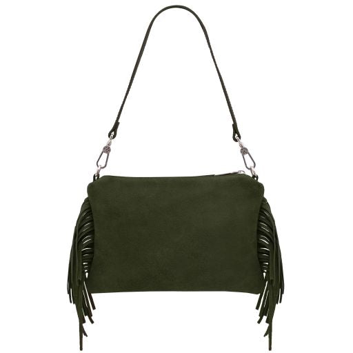 Nomade - Suede leather fringe clutch