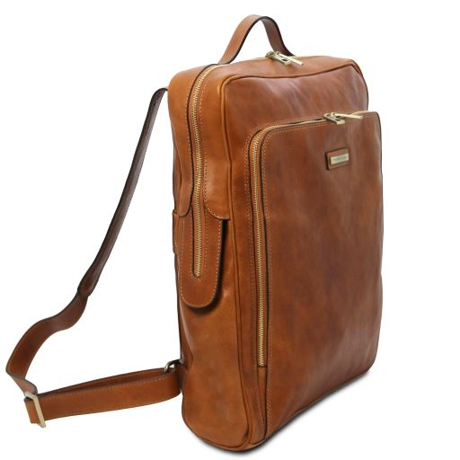 Bangkok - Leather laptop backpack - Large size