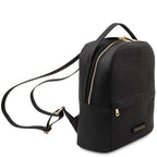 Dedalo - Woven printed leather backpack