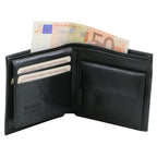 Elégant portefeuille en cuir pour homme avec 3 volets et porte monnaie