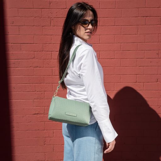 DEDALO — Woven Leather Crossbody Bag