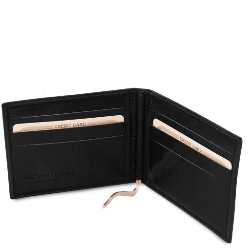 Exclusive leather card holder with money clip