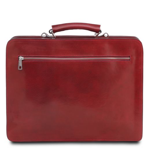 Venezia - Serviette en cuir avec 2 compartiments et fermeture glissière