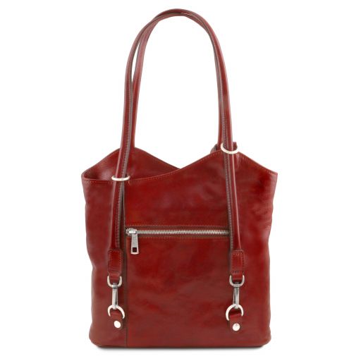 PATTY — Convertible Italian Leather Backpack Bag