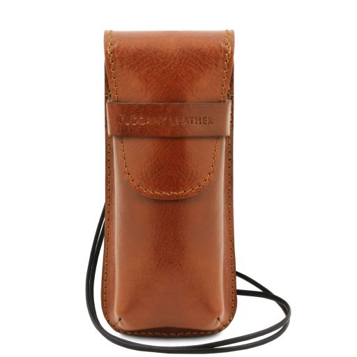Exclusive leather crossbody case for glasses