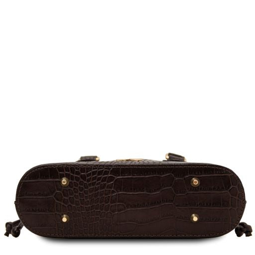 Croque - Croc print leather handbag